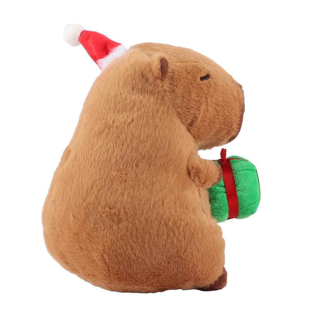 Kapibala Capybara Plush Toy Christmas Capibala Holding Gift Cute Exquisite Animal Stuffed Toy Christmas Tree House Xmas Decor