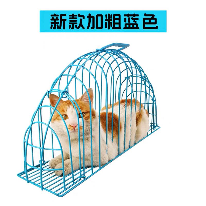 

Upgraded Cat Washing and Drying Cage Escape-Proof Bathing Enclosure Anti-Scratch Pet Grooming Carrier Portable Cleaning Cat Cage S 45x24x12cm синий