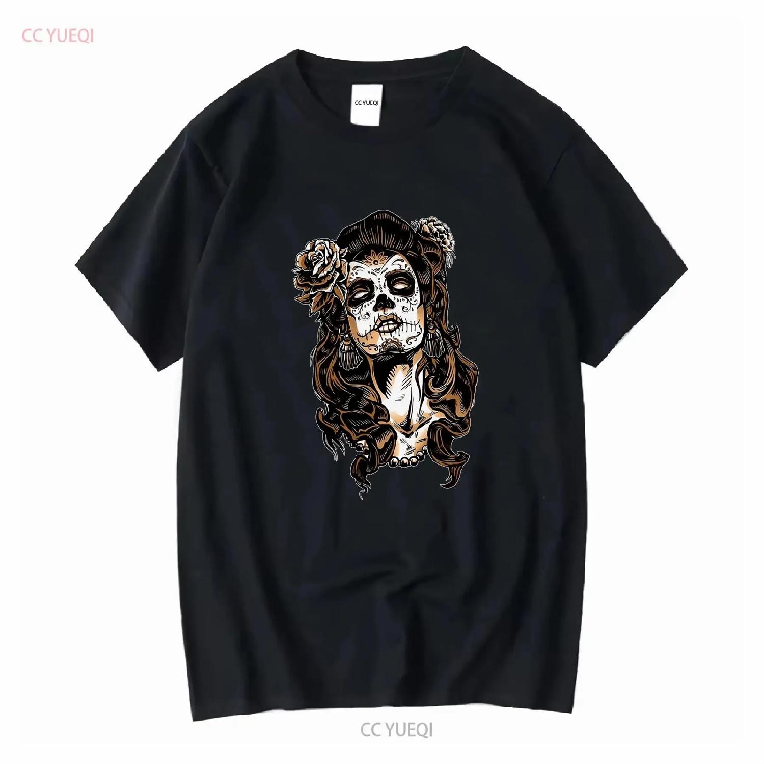 

CATRINA Tattoo Mexico Calavara Pin Up T Shirt Mexican Death Head vintage Washed Slightly Soft designer clothes Stylish XXXXXL різнокольоровий
