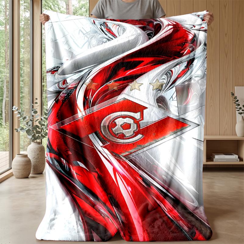 Spartak Moscow Theme Blanket Soft Flannel Fleece Blanket Warm Lightweight Throw Blanket for Home Sofa Bed