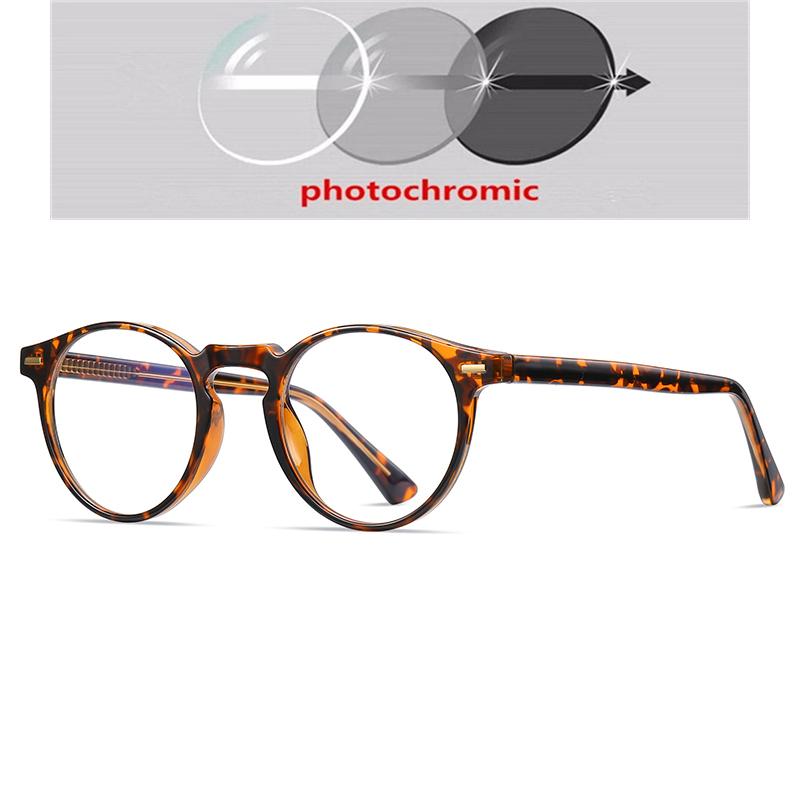 Anti Blue Rays Round Prescription Glasses For The Nearsighted Leopard Frame Student Prescription Spectacles 0 -0.5 -0.75 To -6.0