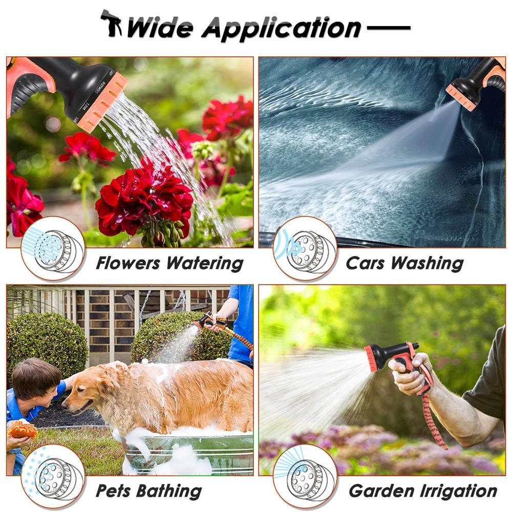 Nová 25ft-100ft Hadice Rozšiřitelná Magická Flexibilní Vodní Hadice Plastové Hadice Potrubí S Rozprašovacími Pistolemi Pro Zalévání Zahrady