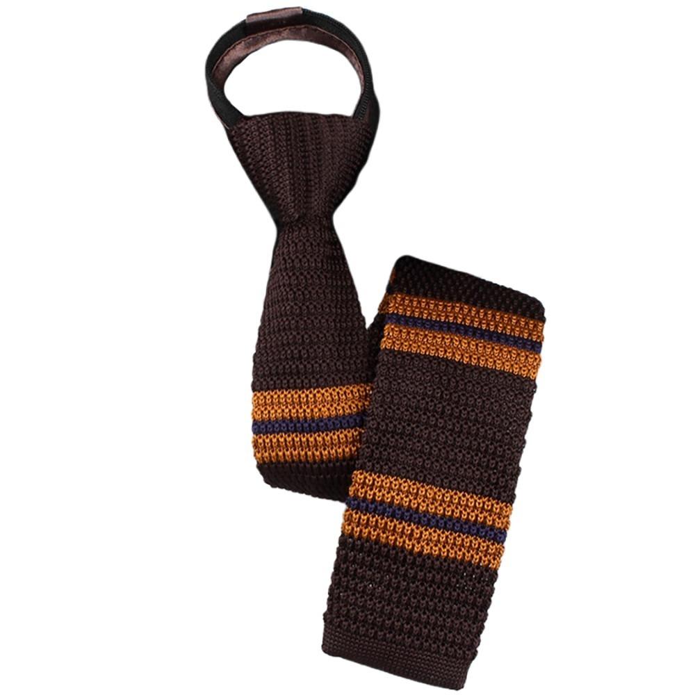 Gestreifte Strickkrawatte Reißverschluss Automatischer Reißverschluss Krawatte Bekleidungszubehör