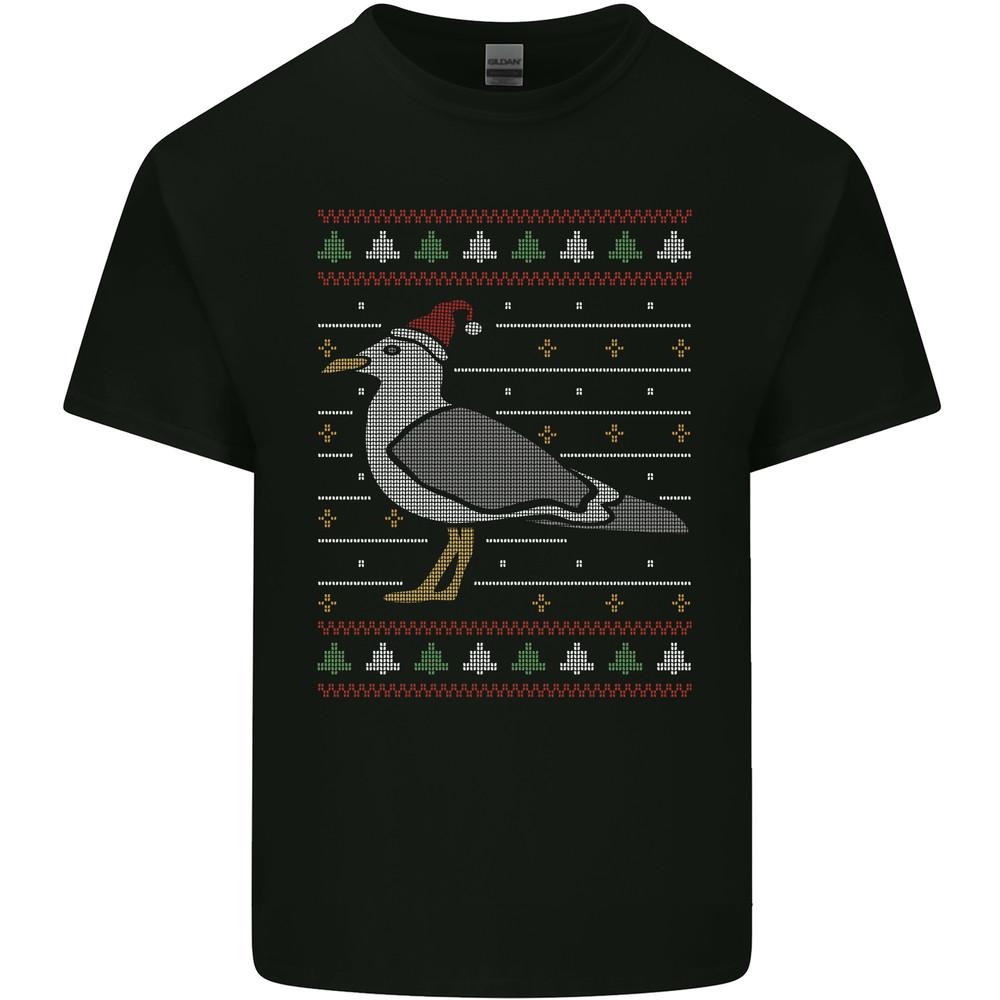 

Christmas Seagull Xmas Pigeon Mens Light Cotton T-Shirt S