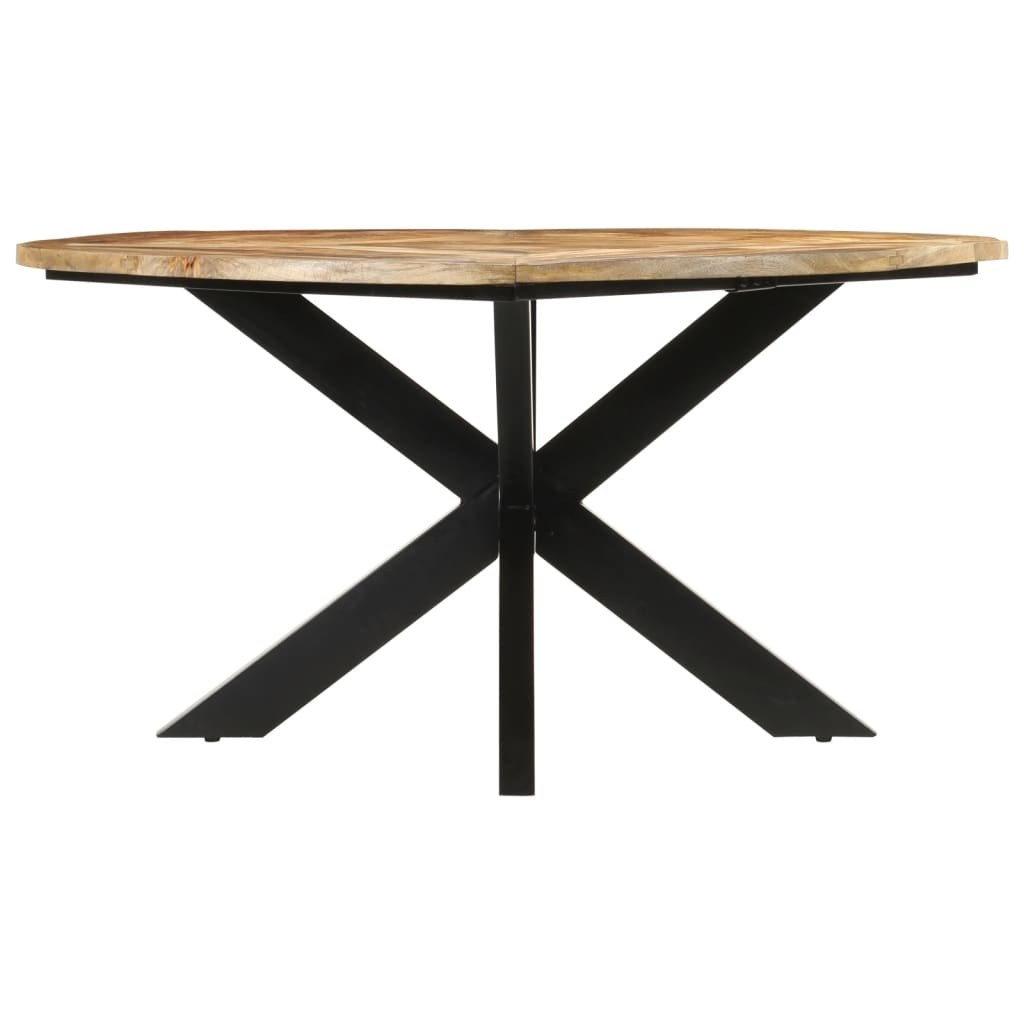 Vidaxl Dining Table, Ø150X76 Cm, Raw Mango Wood