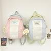 Niche Contrasting Color Backpack Junior High School High School College School Schoolbag Girl Light Travel Backpack