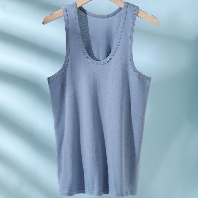 

Мужская белая хлопковая летняя майка - Спортивная футболка без рукавов I-силуэта L (45-55 kg)