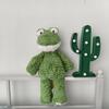 36cm Furry Green Frog Doll Stuffed Animal Cute Smiling Frog Plush Toy Sleeping Plushies Holiday Brithday Appease Gifts For Girl