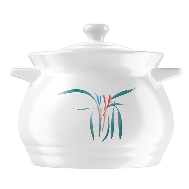 Ceramic Casserole Stew Pot for Gas Stove - Small, Dry-Burning Clay Soup Pot