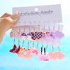 Cartoon Duck Frog Dangle Earrings Set Cute Animal Butterfly Heart Mushroom Drop Earrings for Women Girls Trendy Jewelry Gifts