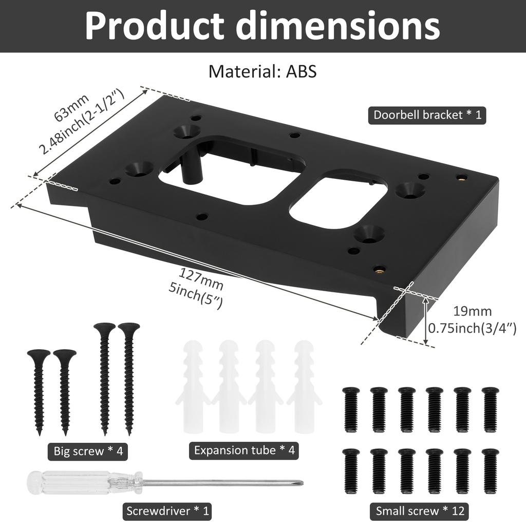 Houses Doorbell Mounting Holder Bracket Compatible with Video Doorbell for Corner Mounting Bracket Kit Drilling Installation