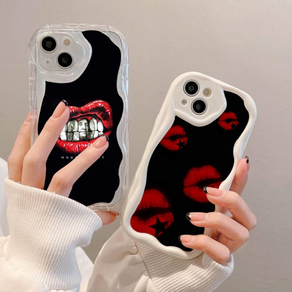LZ19 Lips Kiss Art Clear Soft Wave Phone Cases for Samsung S24 S23 Ultra S20 FE A54 A14 A52s A51 S10 Huawei Honor 90 Protection Back Cover