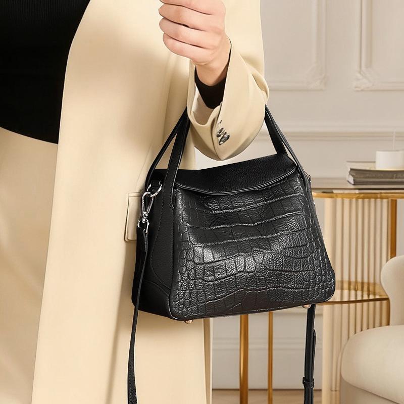 Cross-border Crocodile-pattern Bag, Textured Niche Genuine Leather Shoulder Handbag, Fashionable, Elegant, High-end, New Women's Crossbody Bag