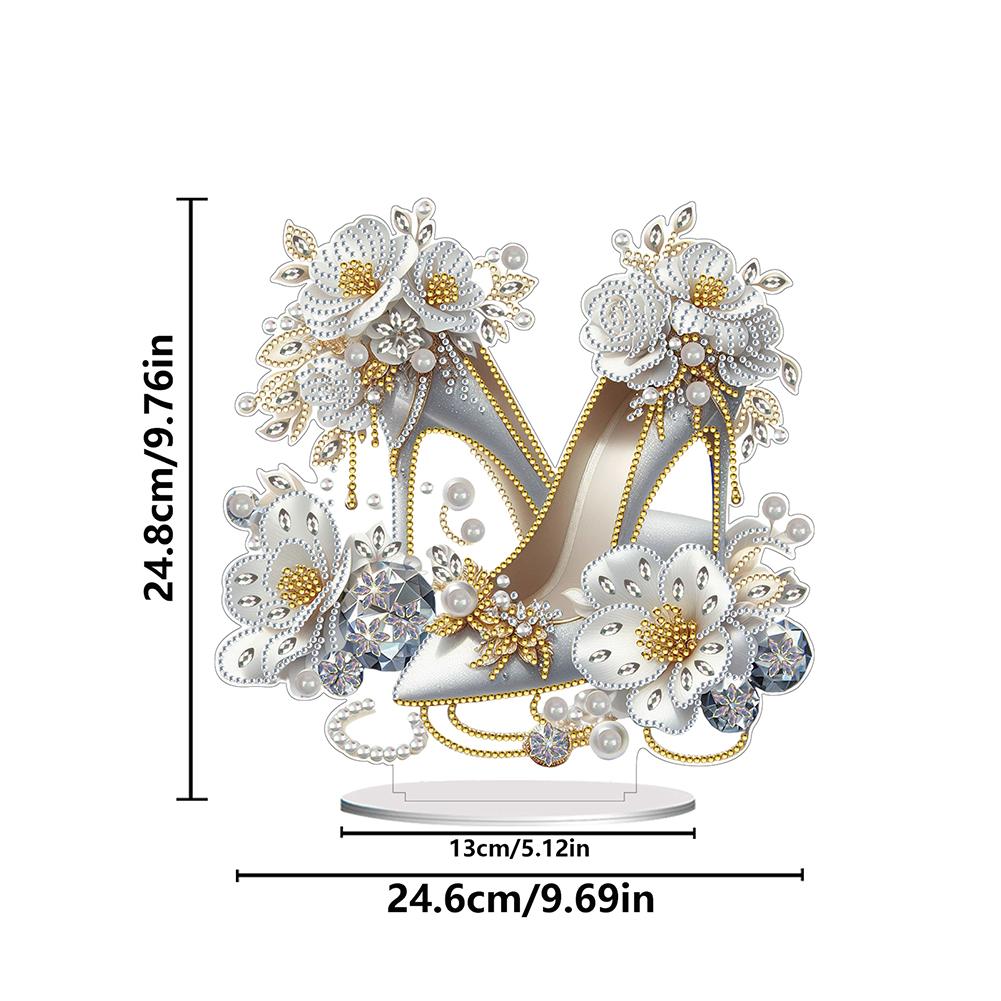2D/Flat High Heels DIY Table Top Diamond Painting Ornament Kits Diamond Painting Desktop Ornaments Kit Bedroom Table Decoration
