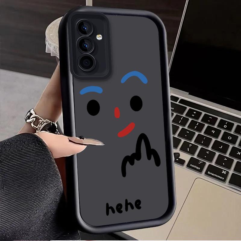 Hand Drawn Hehe Face Case for Samsung Galaxy A53 A50 A50S A36 5G A35 A34 A33 A32 A30 A26 A24 A23 A22 A20 A16 A15 A13 4G Cover