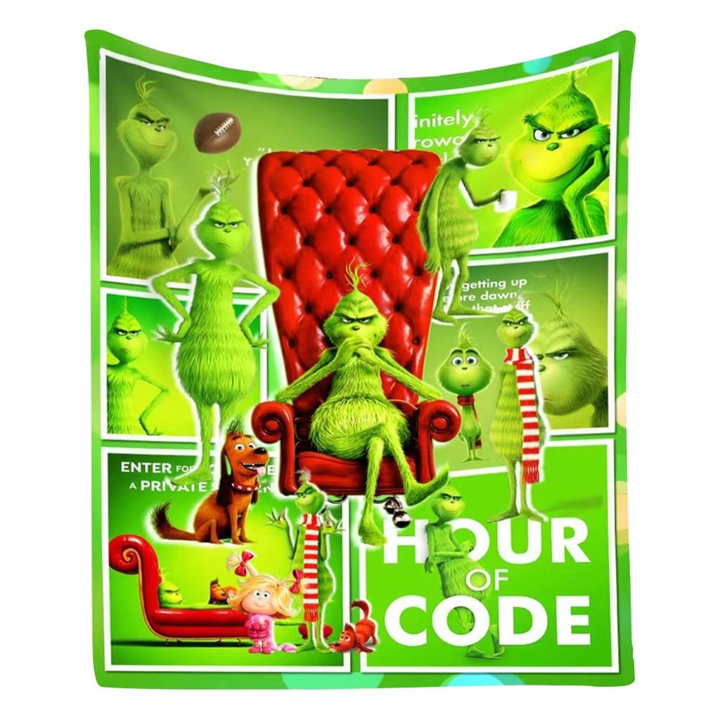 Facecloth Blanket Green Blanket Christmas Gift Home Sofa Cover Blanket Holiday Decoration Blanket