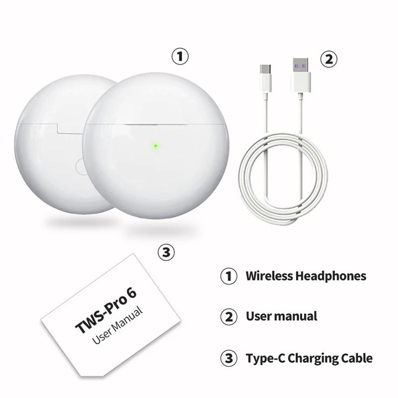 NEW Original Air Pro 6 TWS Wireless Headphones Fone Bluetooth Earphones Mic Pods In Ear Earbuds Earbuds sport Headset For Xiaomi