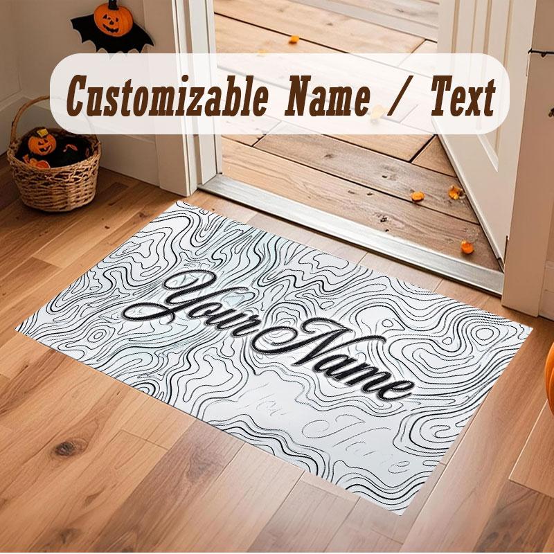 Decorative Artwork Theme Crystal Velvet Floor Rug Personalized Custom Name Text Warm Carpet Home Decoration