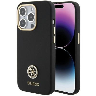 Guess Guhcp15Lm4Dgpk Iphone 15 Pro6.1 Schwarz/Black Hartschale Silikon Logo Strass 4G