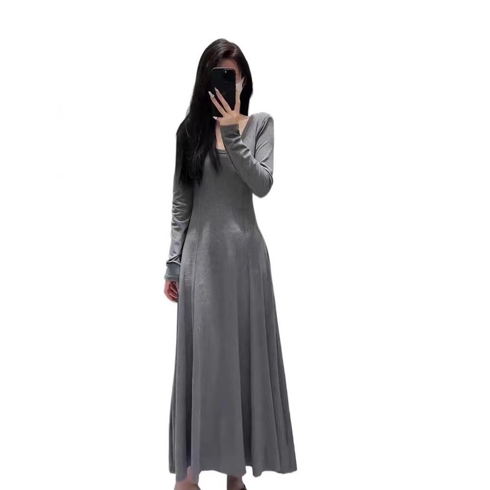 2023 Elegant High-Waisted Long-Sleeved Autumn Dress for Women, Slimming Design