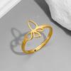 Aesthetic Butterfly Animal Couple Ring For Lovers R Stainless Steel Gold Plated Open Ring Luxury Quality Jewelry