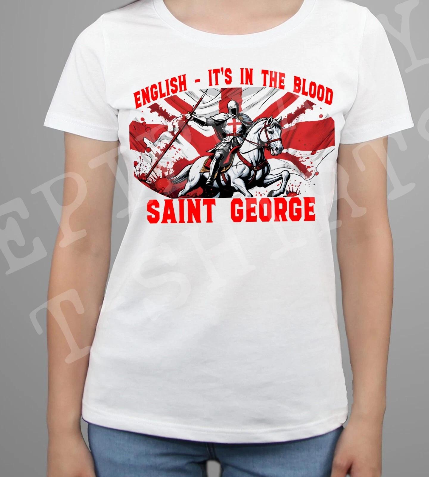 Ladies St. George s Day T-Shirt England Patriot English Pride Celebration D4 S