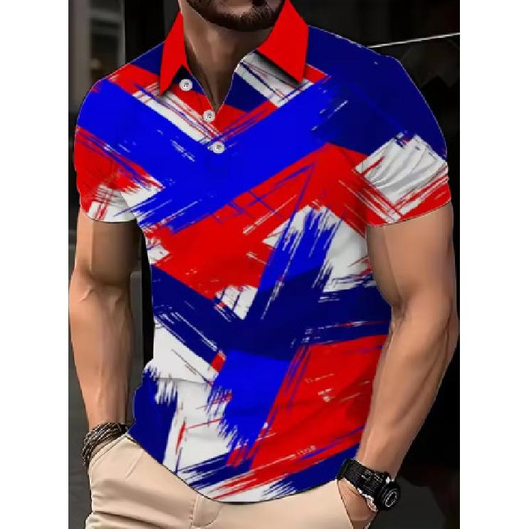 Men's T-shirt, Short-sleeved, Summer Style, Fashionable, with a Collar.