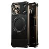 For iPhone 16 Pro Max Magnetic Case with Kickstand Borderless PU+Metal Drop Proof Phone Back Cover
