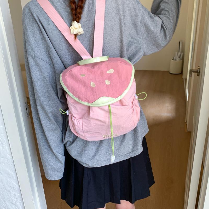 High-value Cute Women's Bag New Summer Dopamine Cartoon Fruit Small Backpack Casual Versatile Backpack