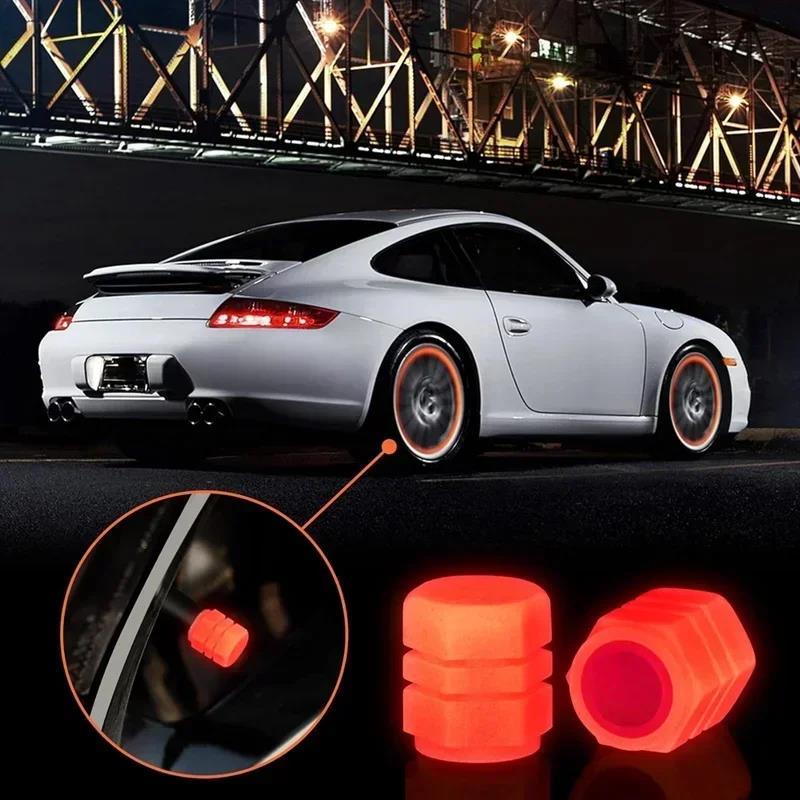 4/20PCS Luminous Car Tire Valve Cap Fluorescent Night Glowing Decor Motorcycle Bike Wheel Nozzle Dustproof Tyre Valve Stem Caps Stem Caps1