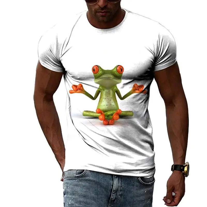 Funny Frog T-Shirts Animal 3D Print Streetwear Girl And Boy Fashion Oversized Short Sleeve T Shirt Kids Tees Tops Children's Clothing