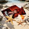 Custom Name Personalized Makima Chainsaw Man Print Beach Towel, for Trip Camping Beach Party Home Decor, Birthday Gift for Family & Friends