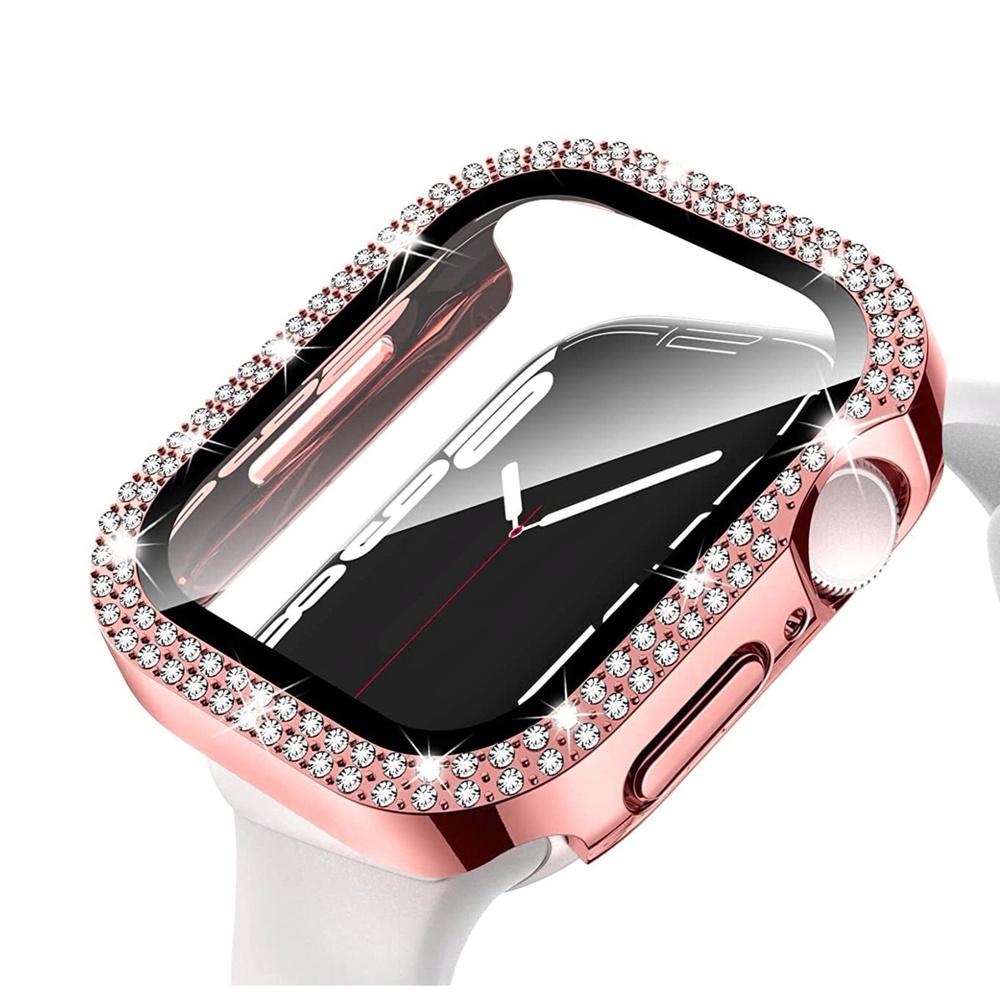 2in1 Case + Tempered Glass for Apple Watch 7/8/9 41mm, Pink