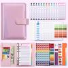 Colorful A6 PU Leather Macaron Budget & Account Book - Multi-functional Cash Diary & Storage Planner