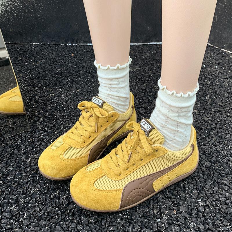 New comfortable soft sole retro mandarin duck shoelaces casual sports women's leather flat baseplate shoes