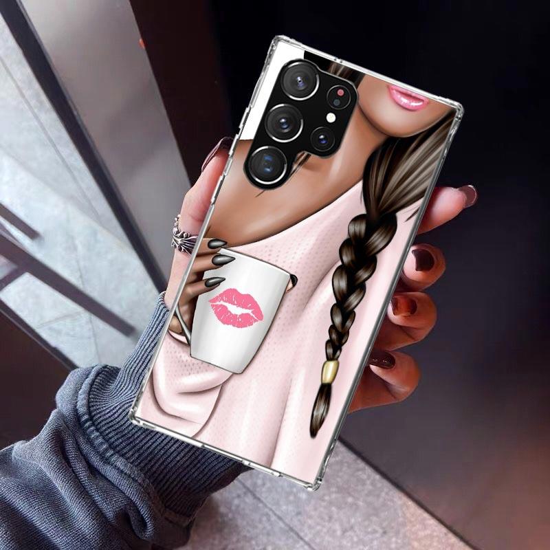 Girl Boss Weiblich Kaffee Handyhülle Für Samsung Galaxy S23 S24 S25 Edge S26 Ultra S22 + S21 Plus S20 FE Hülle Silikon Druck Shel