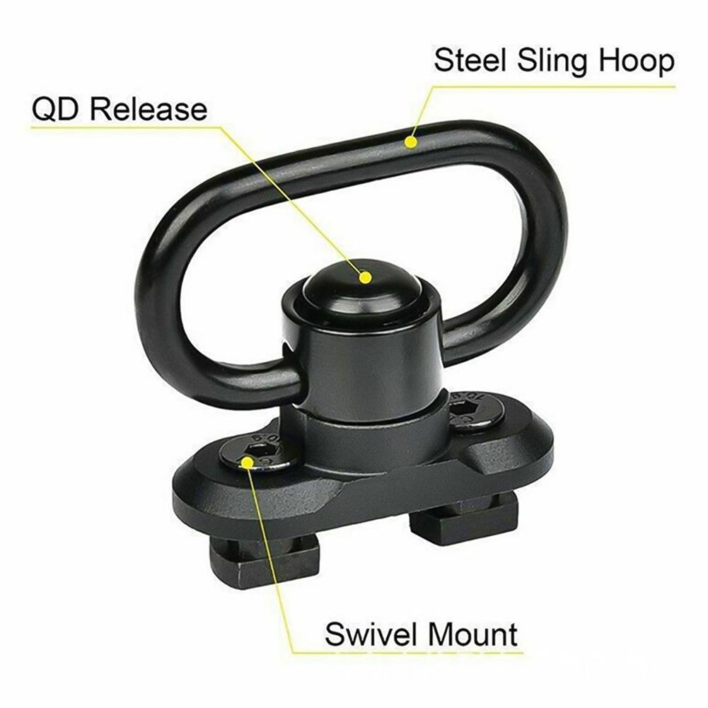 Support Pivotant pour Bretelle QD 1,25" Robuste à Détachement Rapide Bouton Poussoir Pivots pour Bretelle à Deux Points Pivotant à 360° Facile à Monter QD Sling2