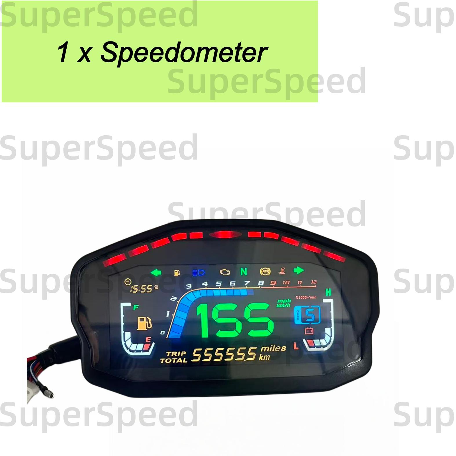 Universal 12V Motorcycle LED Speedometer Digital Odometer Backlight For Honda Ducati Kawasaki Suzuki Yamaha