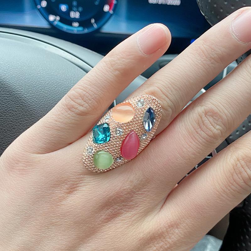 SIMJOO Fashionable Color Opal Ring Jewelry