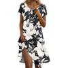 Women's Casual Short Sleeved Dress With Floral Print And Pocket Design And Pocket Design