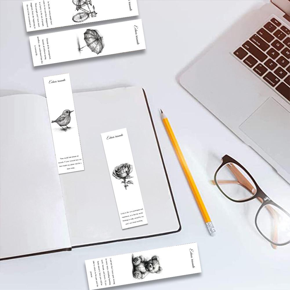 30PCS Echo resonance Bookmarks Self Improvement Personalized Aesthetic Living DIY  Promotional Luggage Skateboard Bookmark