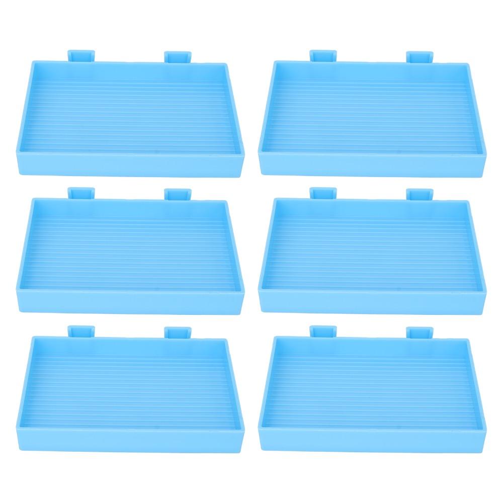 6PCS Plastic Rhinestone Storage Trays Blue Diamond Art Painting Tray Gem Sorting Plate Bead Sorting