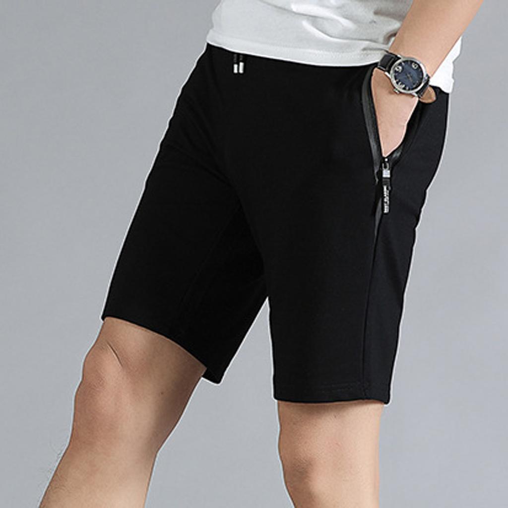 Men's Gym Shorts Quick Dry Lightweight Training Running Jogger Zipper Pockets