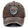 New hat printed dragon logo fashionable washed old retro cap men's sunshade baseball cap