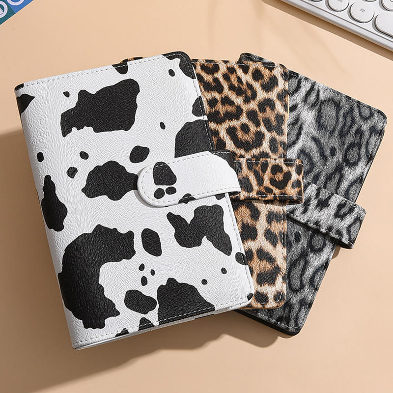 A6 Money Saving Binder Notebook with Cash Envelopes Cow Print Expense Budget Saving Challenge Planner