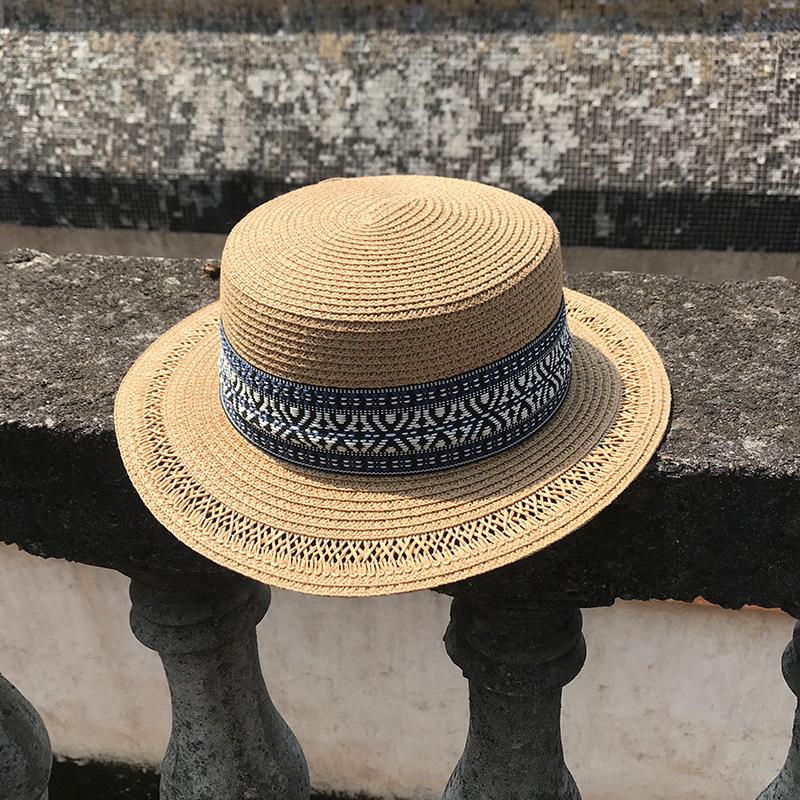 

Соломенная шляпа женская шляпа от солнца богемная цилиндр пляж пляж универсальная защита от солнца отпуск тень прохладная шляпа пара лето Adult (55-58cm) кофейный