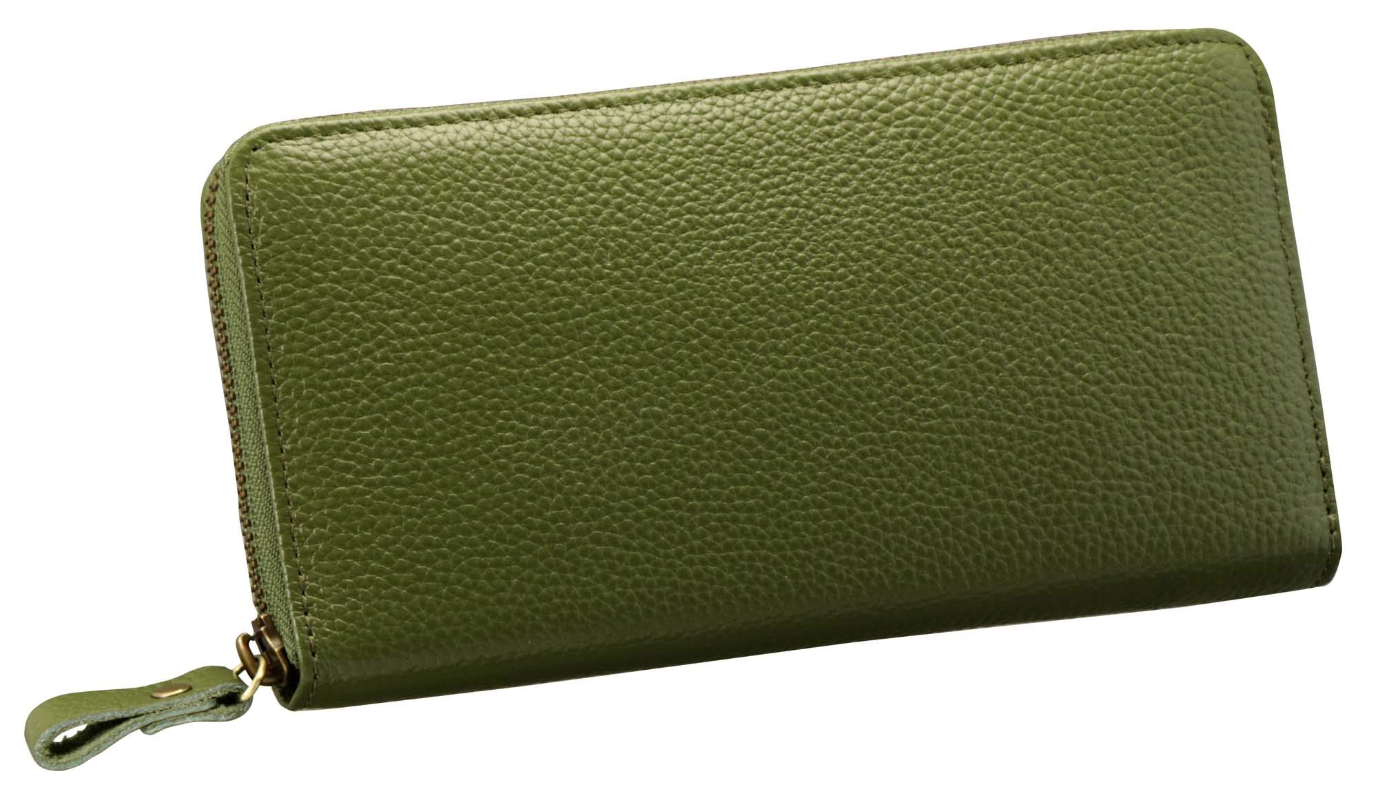 

Cowhide long wallet that can separate coins Olive [Toyooka Kobo] 3774-03
