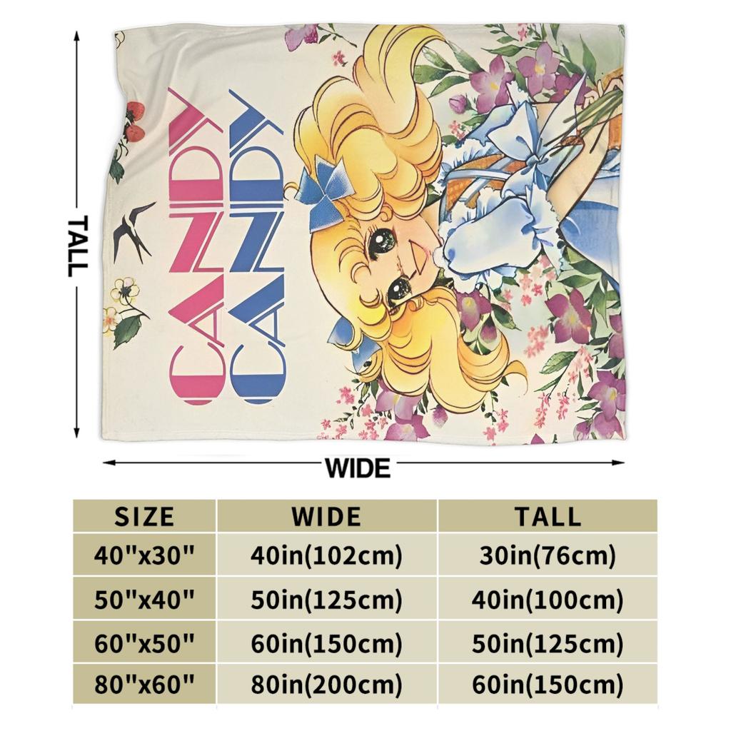 Cartoon Candy Candy Anime Blanket Plush Funny Warm Throw Blanket for Bed Sofa Summer
