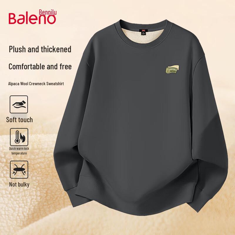 Baleno Herren Alpaka-Fleece gefüttertes Sweatshirt
