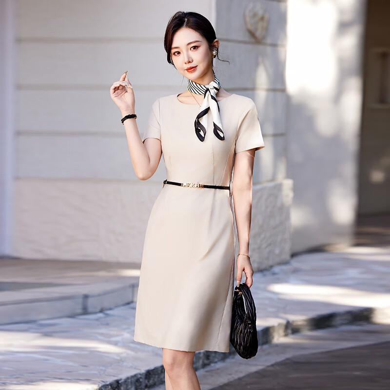 

Toluoman Women s Short-Sleeve OL Formal Dress M